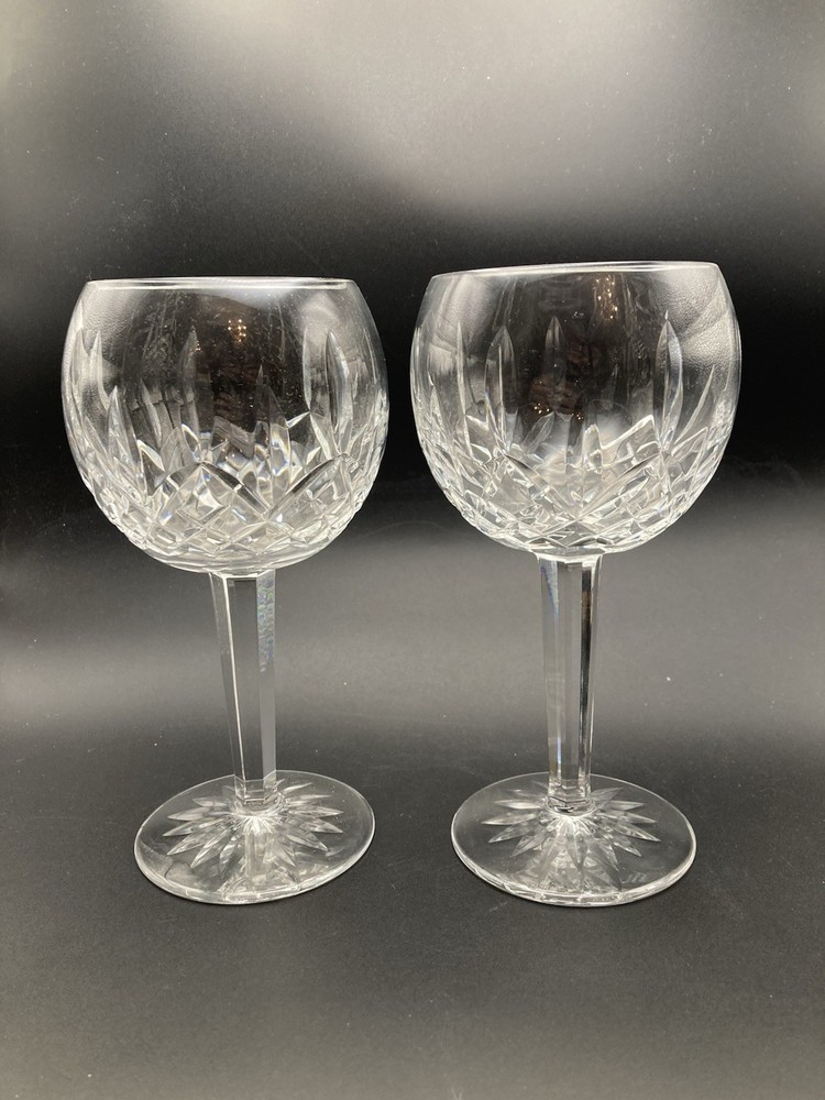Waterford Crystal Lismore Balloon Wine Glasses Pair