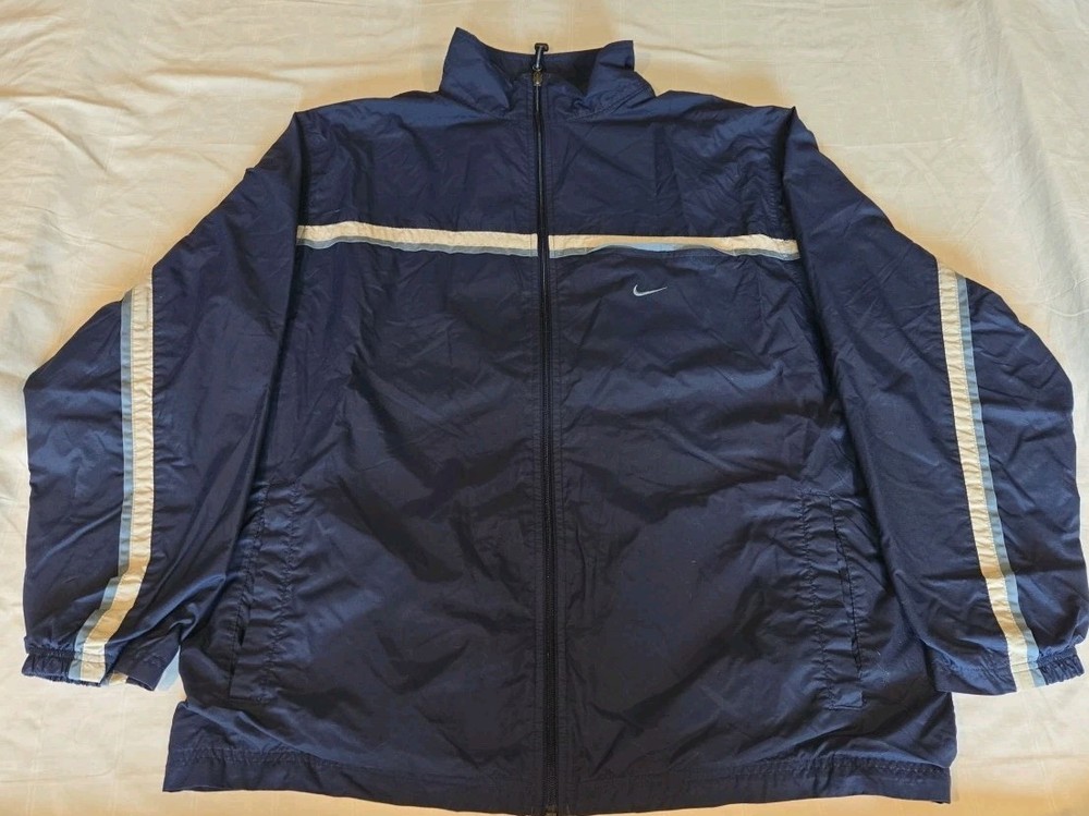 Vintage Nike Gray Tag Full Zip Lined Swoosh Windbreaker Jacket Y2K Men’s XL