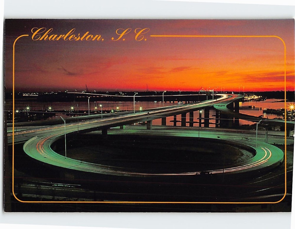 Postcard Robert B Scarborough Bridge  Charleston South Carolina