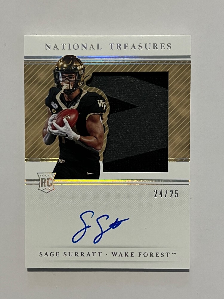 2021 Panini National Treasures Sage Surratt Silhouettes Signatures /25 #109 WF