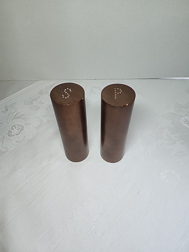 Set of Vintage Tall Round Wood Salt and Pepper Shakers