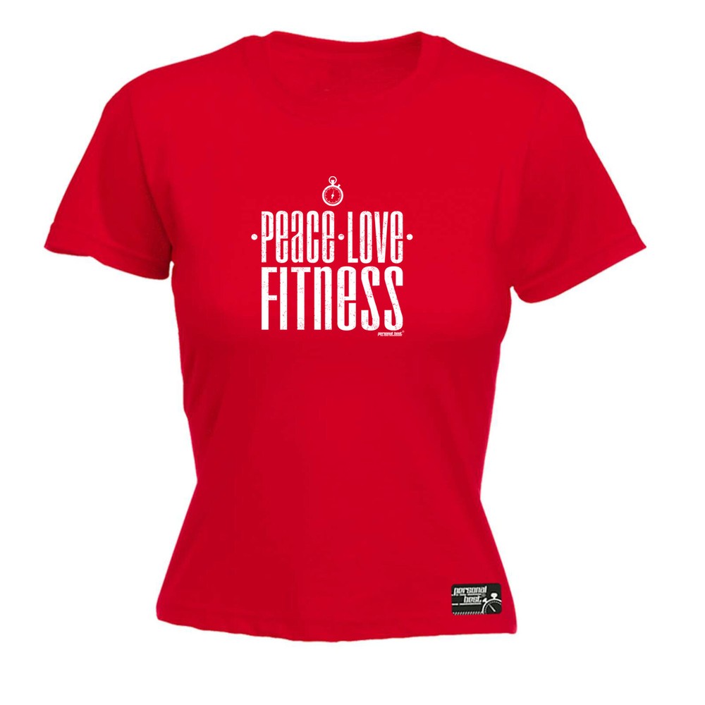Running Pb Peace Love Fitness - Womens T Shirt Funny T-Shirt Novelty gift tshirt