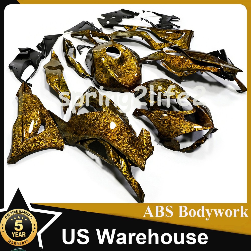 Golden Forged Carbon Fiber Fairing Body Kit For Kawasaki Ninja ZX6R 2024 2025 US