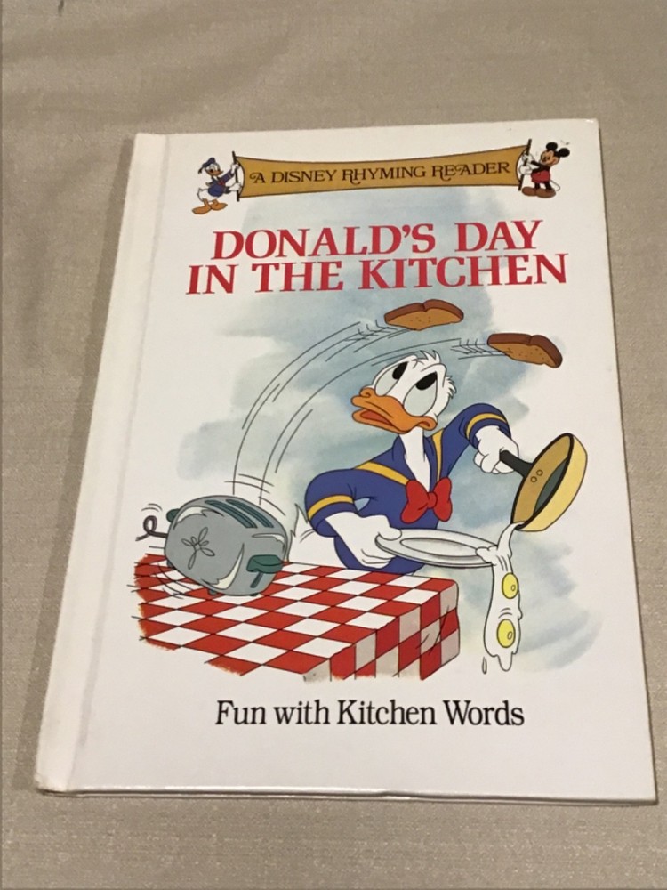 A Disney Rhyming Reader - Donald's Day in the Kitchen - 1988 Hardcover - Vintage