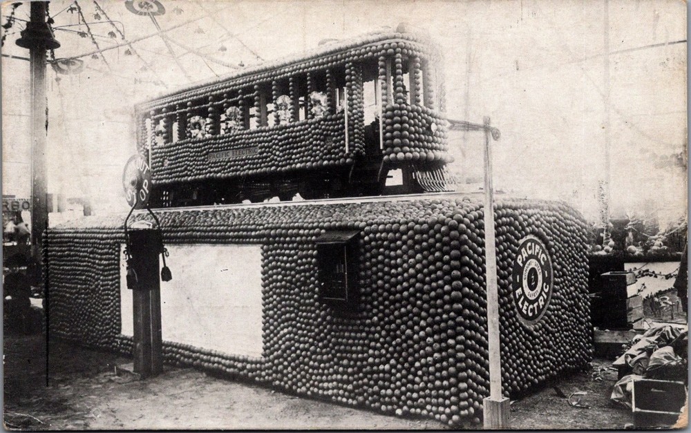 Pacific Electric Railway Citrus Trolley Float Vintage Postcard Los Angeles