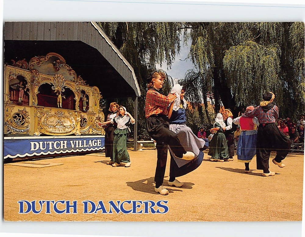Postcard Dutch Dancers, At Dutch Village, Holland, Michigan