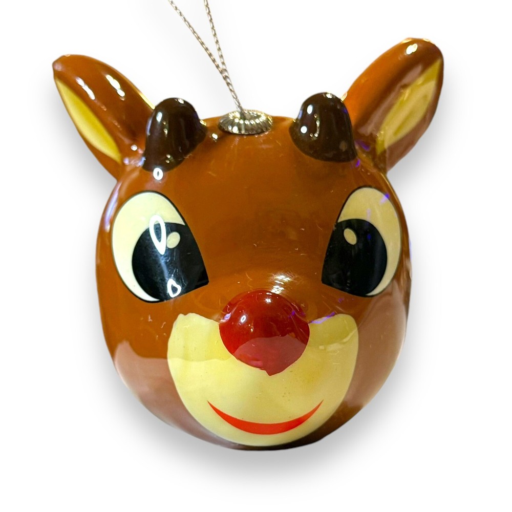 Rudolph the Red Nosed Reindeer Hallmark Ornament Retired 50th Anniversary 3in