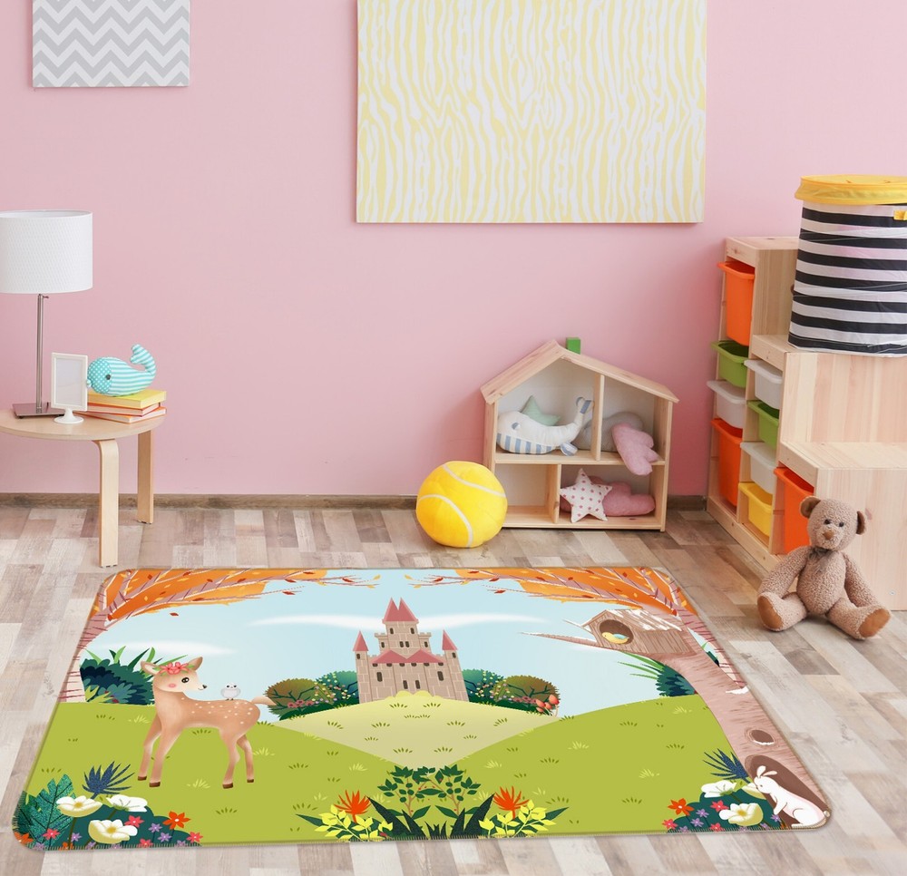 3D Cartoon Castle ZHUC535 Game Non Slip Carpet Mat Photo Carpet Amy