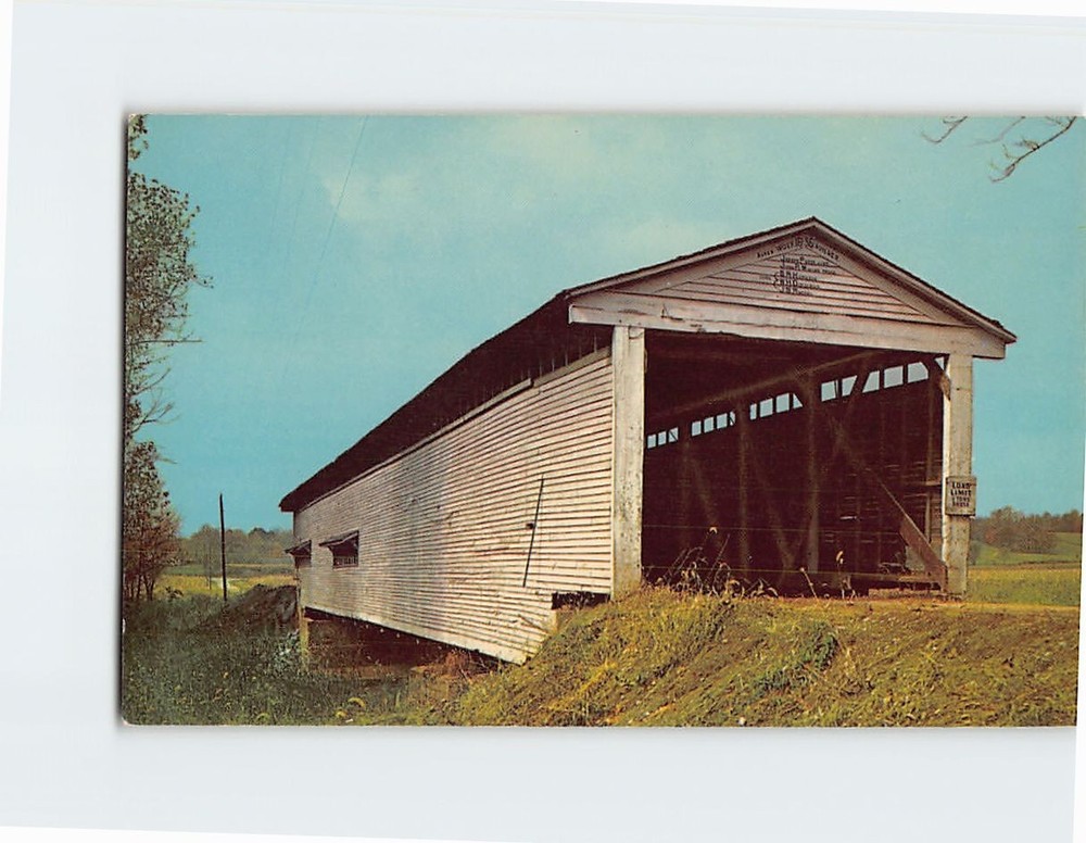Postcard Portland Mills Covered Bridge near Rockville Indiana USA