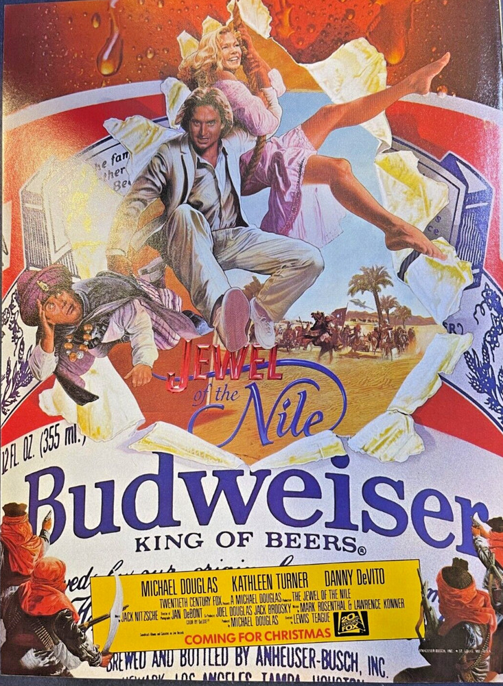 1985 Magazine Advertisement Budweiser Beer Jewel Of The Nile Movie