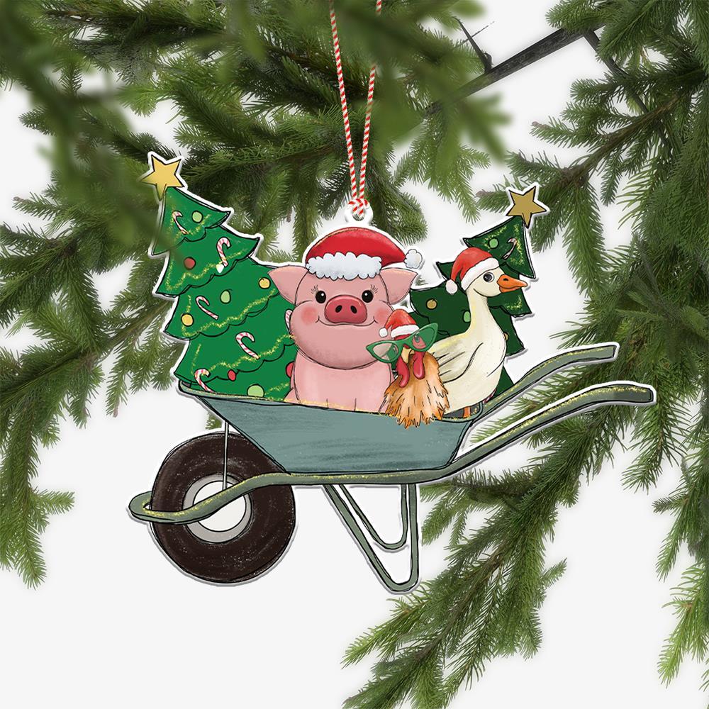 Farm Animals Christmas Ornament  Farm Xmas Ornament  Farmer Car Ornament Gift