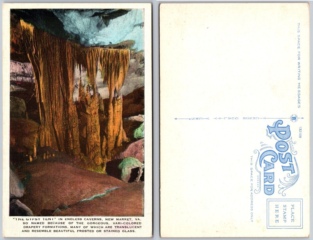 Endless Caverns New Market VA Rock Formations Postcard