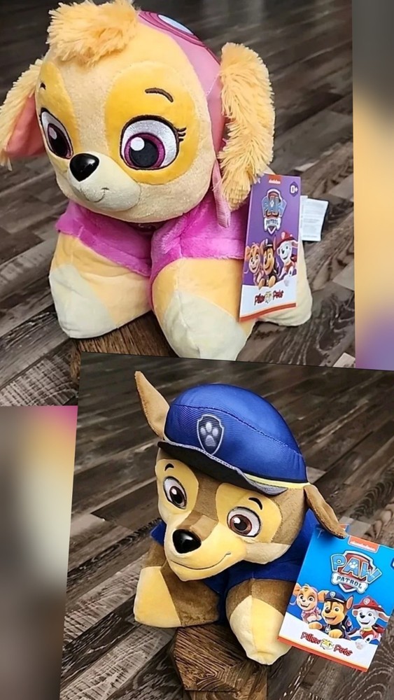 Paw Patrol Chase and Skye Plush Pillow Pet Pair 2 Pack