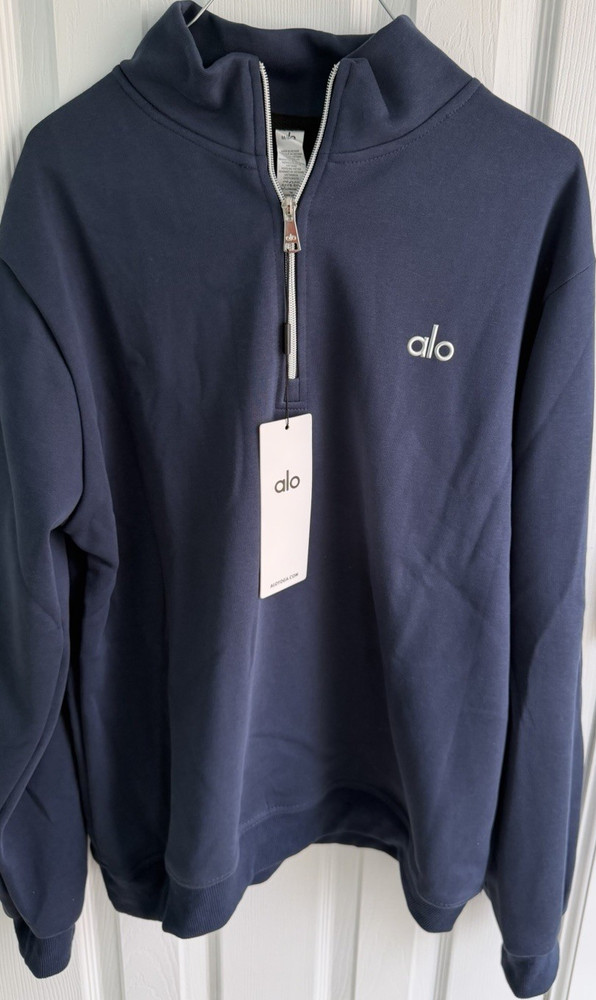 Alo Men’s Blue 2-Piece Tracksuit Set 1/4 Zip Sweatshirt Jogger Pants M
