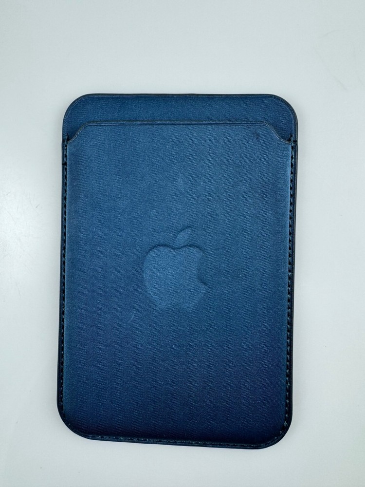 Original Apple iPhone Magsafe FineWoven wallet case with Find My Pacific Blue