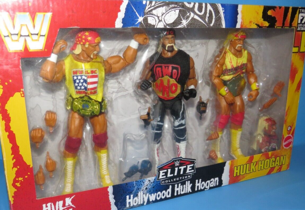 WWE MATTEL CUSTOM 3 ULTIMATE EDITION HULK HOGANS NWO WOLFPACK WCW WWF 3 FIGURES