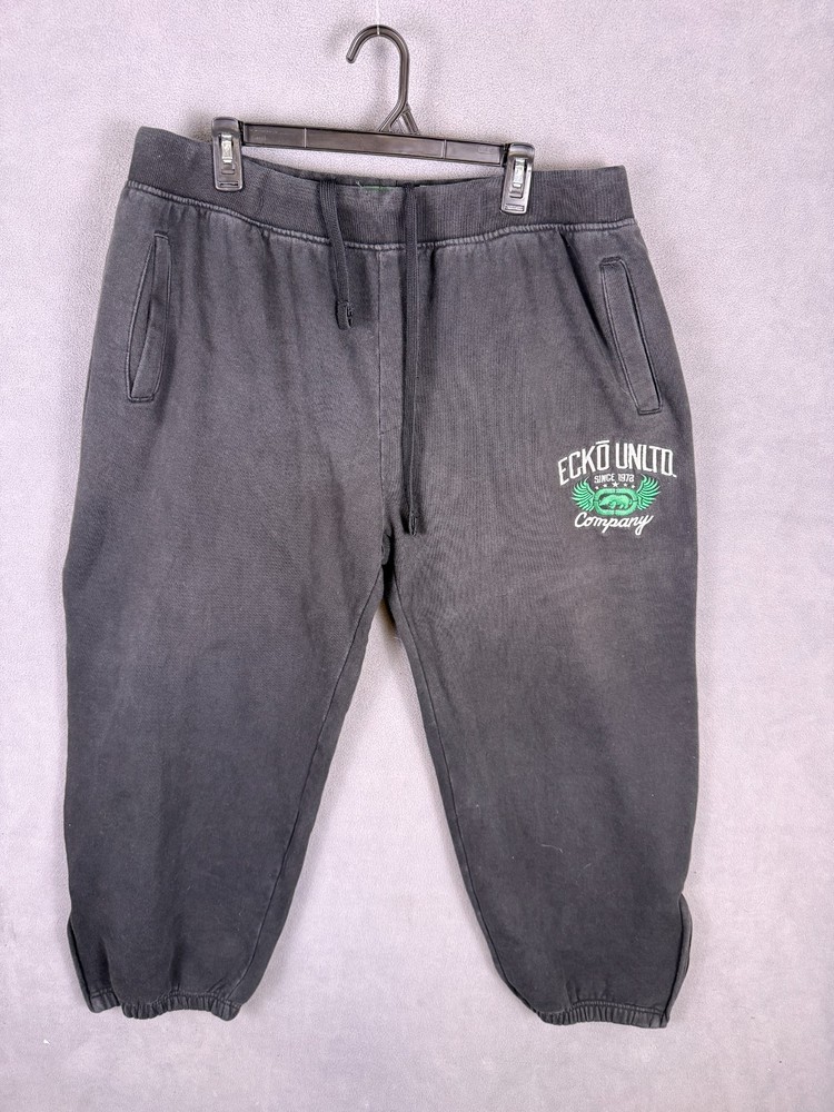 Vintage Y2K Ecko Unltd Mens Sweatpants Black 3XL Joggers Baggy Skate Hip Hop