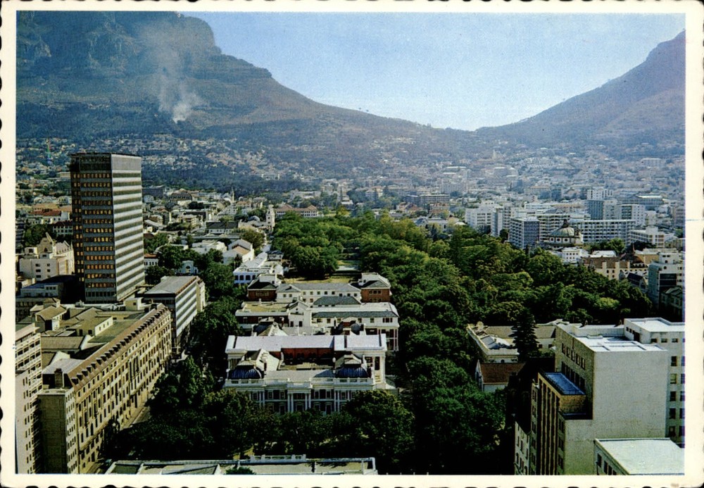 South Africa Cape Town Houses of Parliament aerial view ~ unused postcard sku155