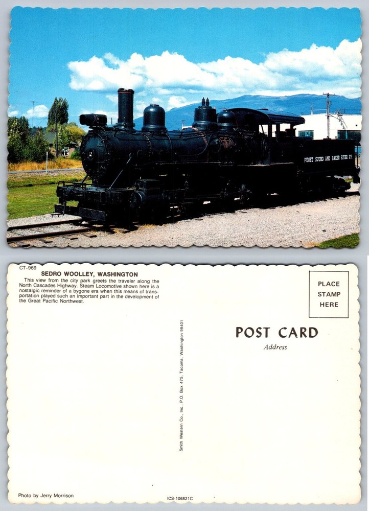 Sedro Woolley WA Steam Locomotive Puget Sound Baker River Railway Postcard