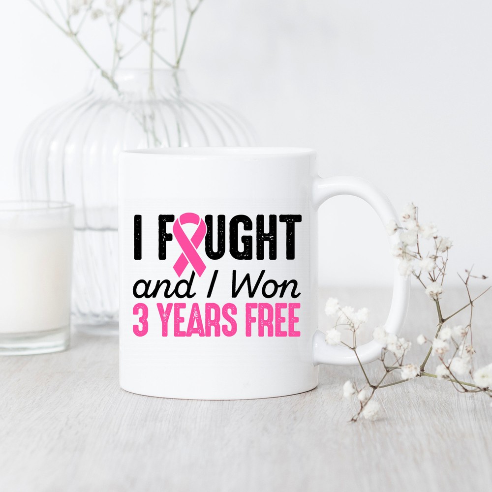 Breast Cancerversary 3 Years Free Mug Breast Cancer Survivor Breast Cancer