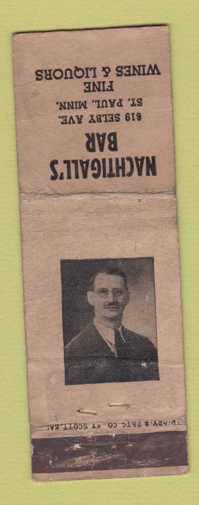 Matchbook Cover - Nachtigall's Bar St Paul MN WORN