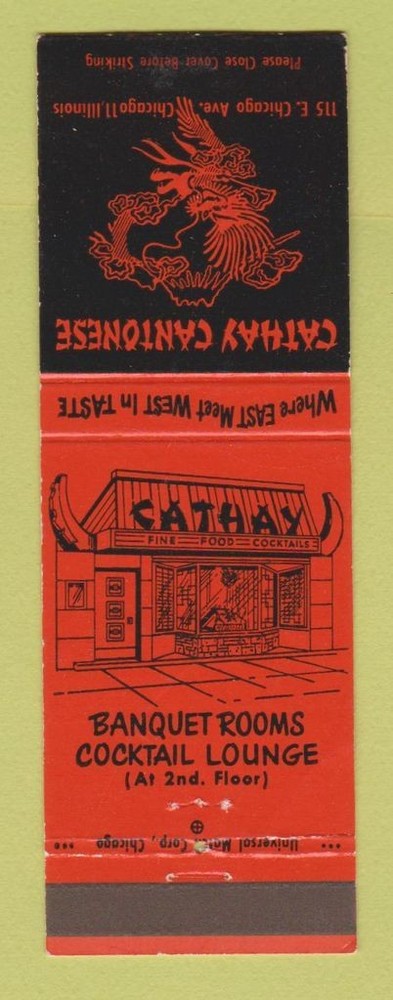 Matchbook Cover - Cathay Cantonese Chinese Restaurant Chicago IL WEAR