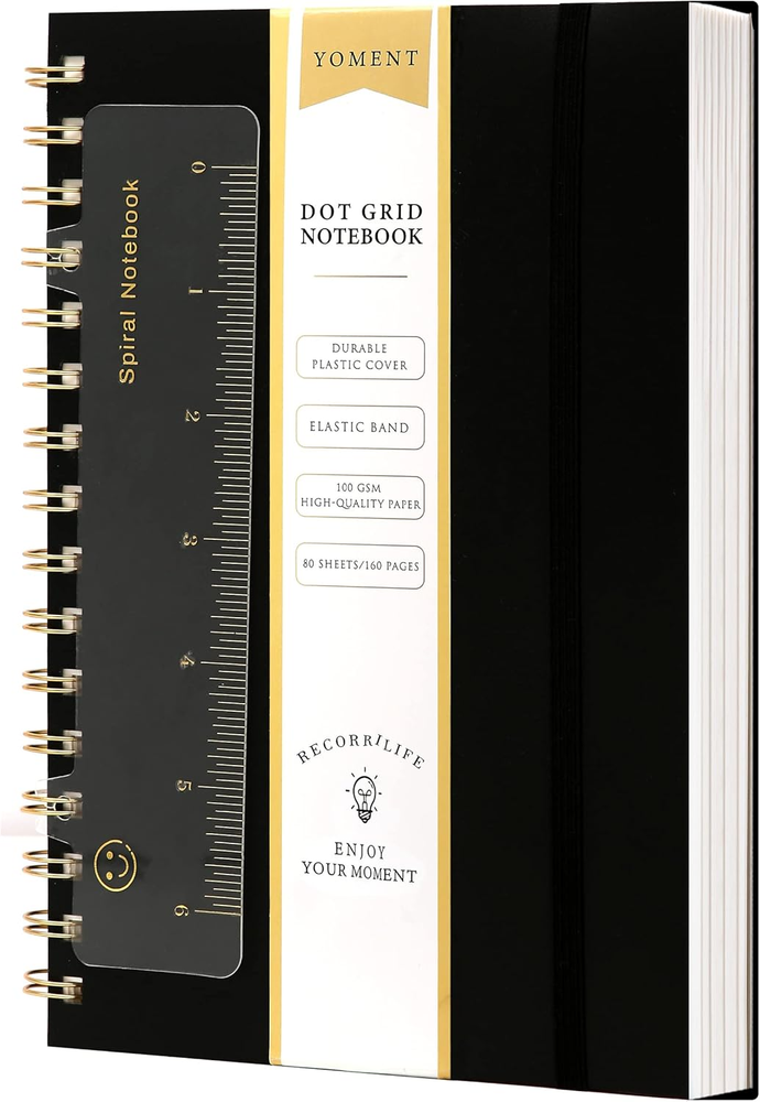 Dot Grid Spiral Notebook A5 Spiral Bullet Dotted Journal 160 Pages Thick Dot Pap