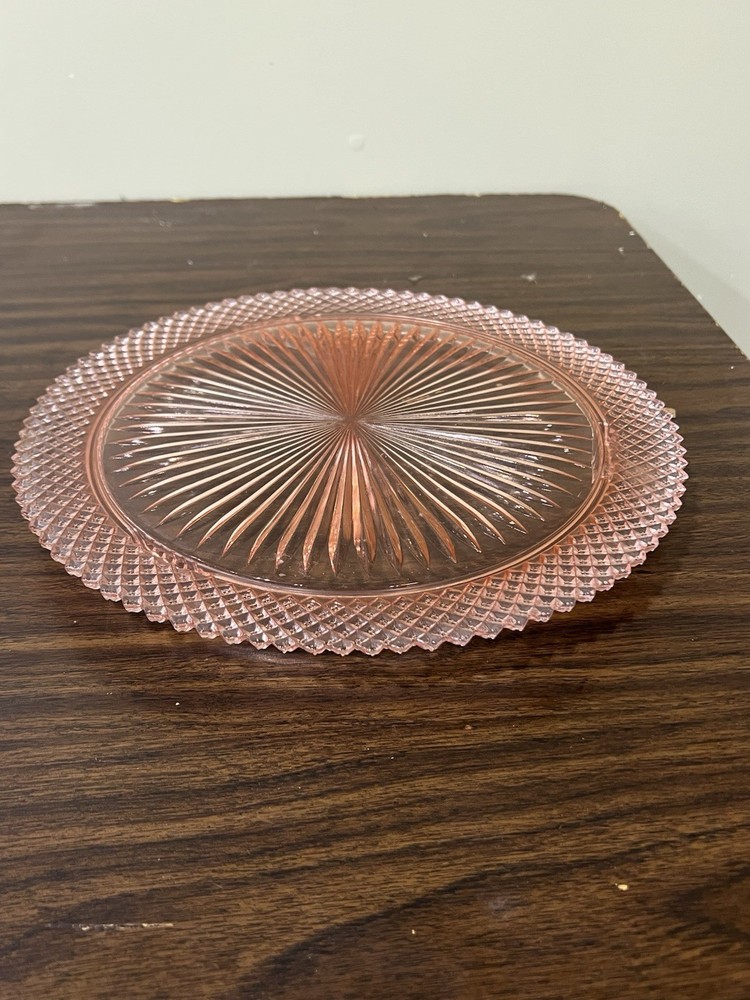 Vintage Anchor Hocking Miss America Pink Depression Glass Footed 12