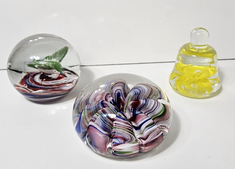 (LOT OF 3) St. Clair Glass Paperweights