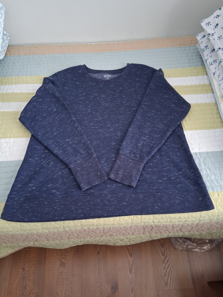 Tek Gear Womens Navy Crew Neck Ultrasoft Fleece Sweatshirt W/ Thumbholes Sz 2Xl