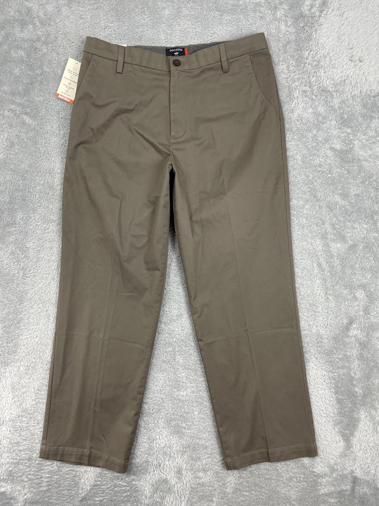Dockers Pants Mens 36x29 Brown Workday Khaki Classic Fit Smart 360 Flex Stretch