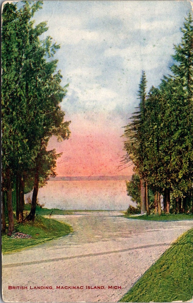 British Landing Mackinac Island Mich Vintage Postcard