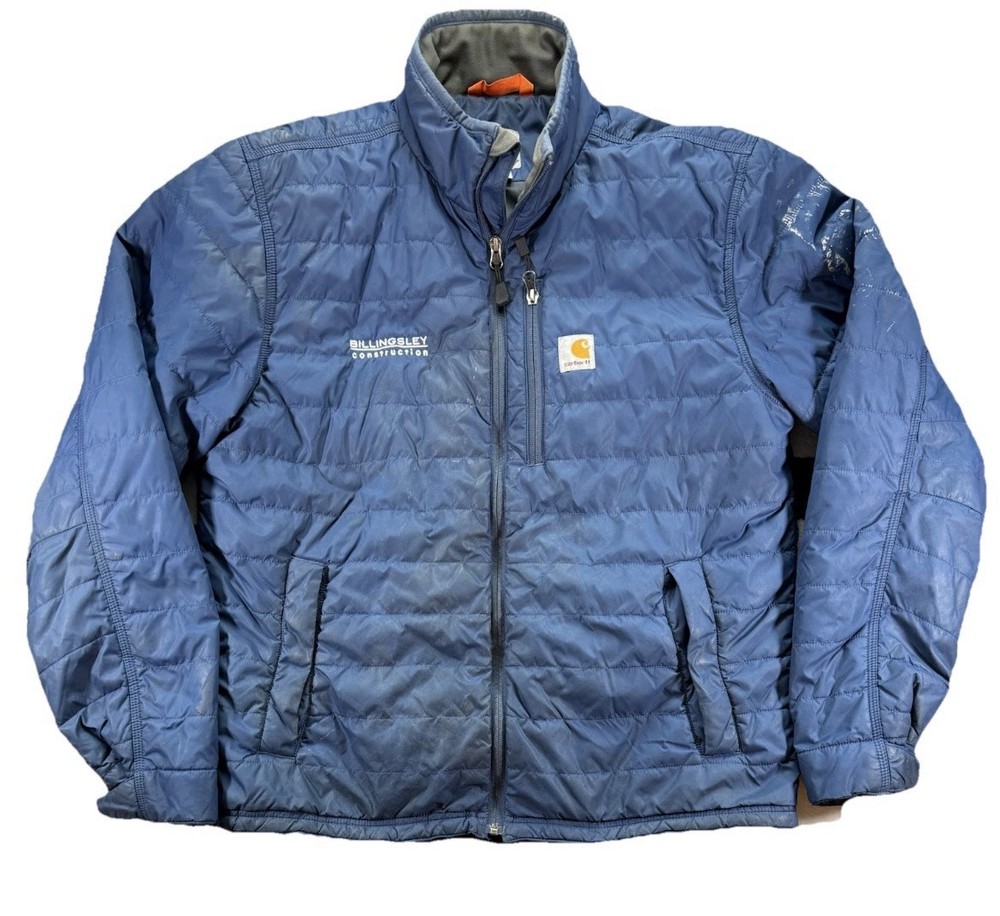 Carhartt Gilliam Puffer Jacket Men's Medium Blue Water Resistant Workwear 102208