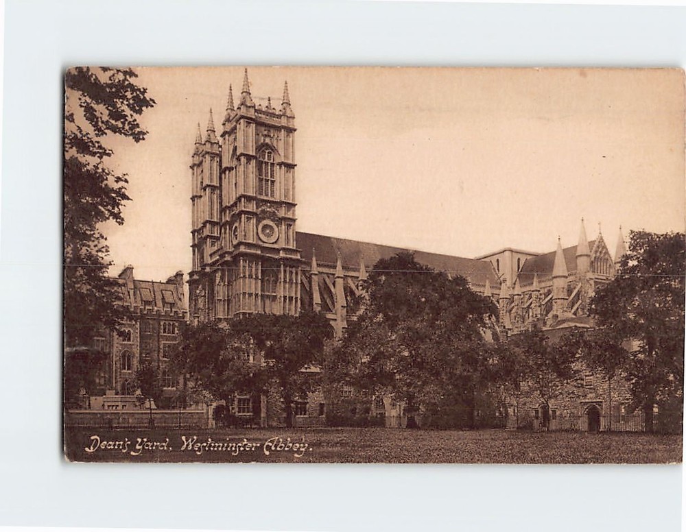 Postcard Dean's Yard Westminster Abbey London England