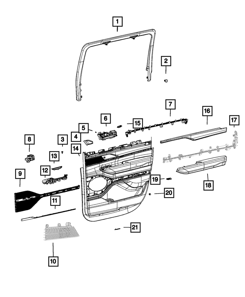 Genuine Mopar Rear Door Trim Armrest Left 6UB571A6AB