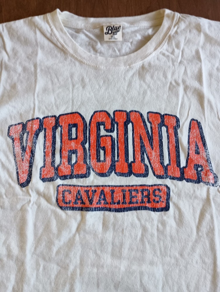 Blue 84 Men's Off-White NCAA Virginia Cavaliers Short Sleeve T-shirt Size XL
