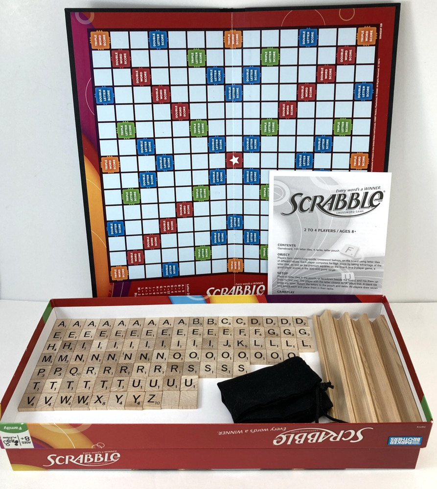 Vintage Scrabble Word Board Game Parker Brothers 2-4 Players Age 8+ Complete