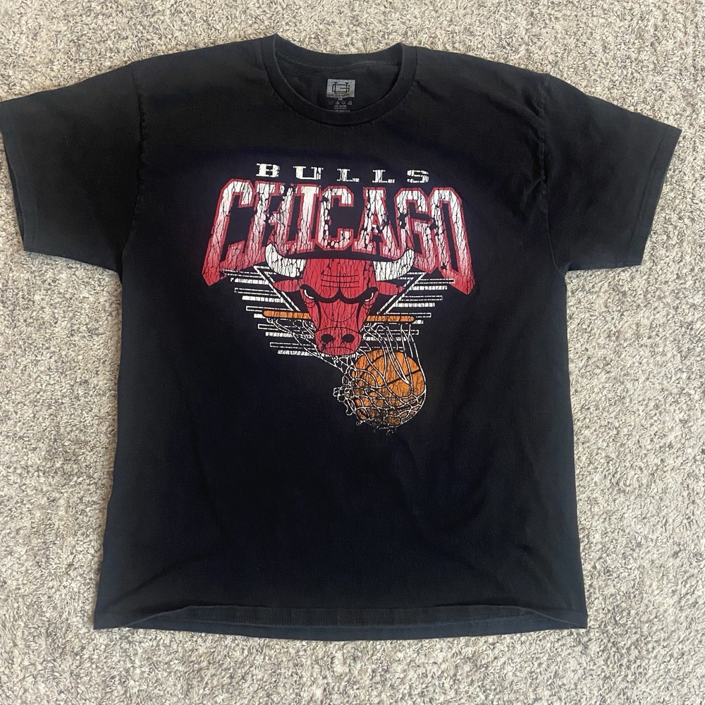 Chicago Bulls T-Shirt Mens Large Black Ultra Game NBA Short Sleeve
