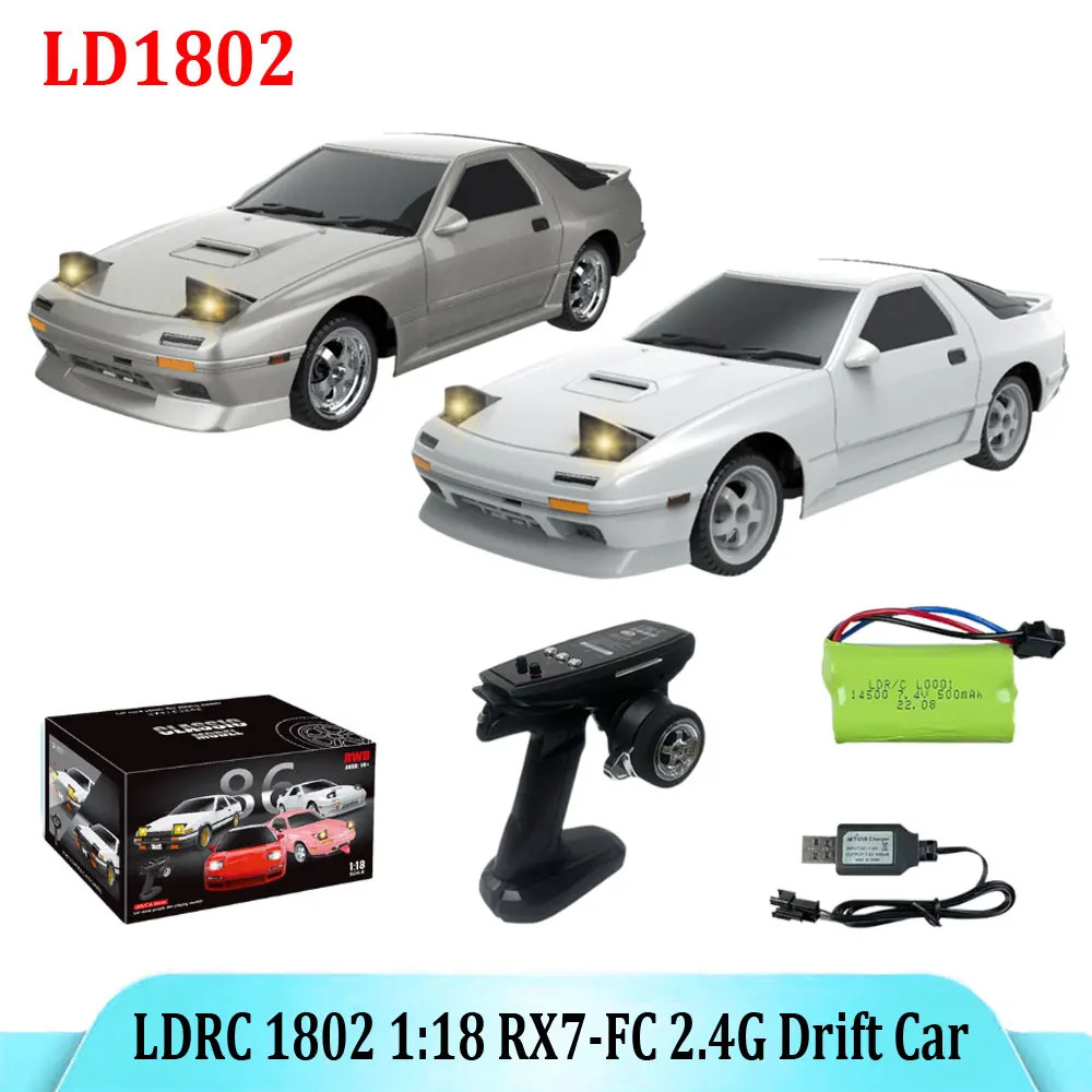 1:18 RX7 RWD RC Drift Car LDRC 1802 Radio Control Racing Vehicles W/Gyroscope