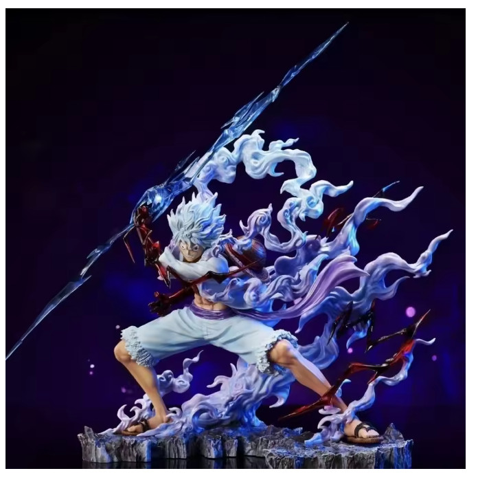 25cm One Piece Sun God Five Gear Nika Lightning Luffy Anime Figure Model Statue