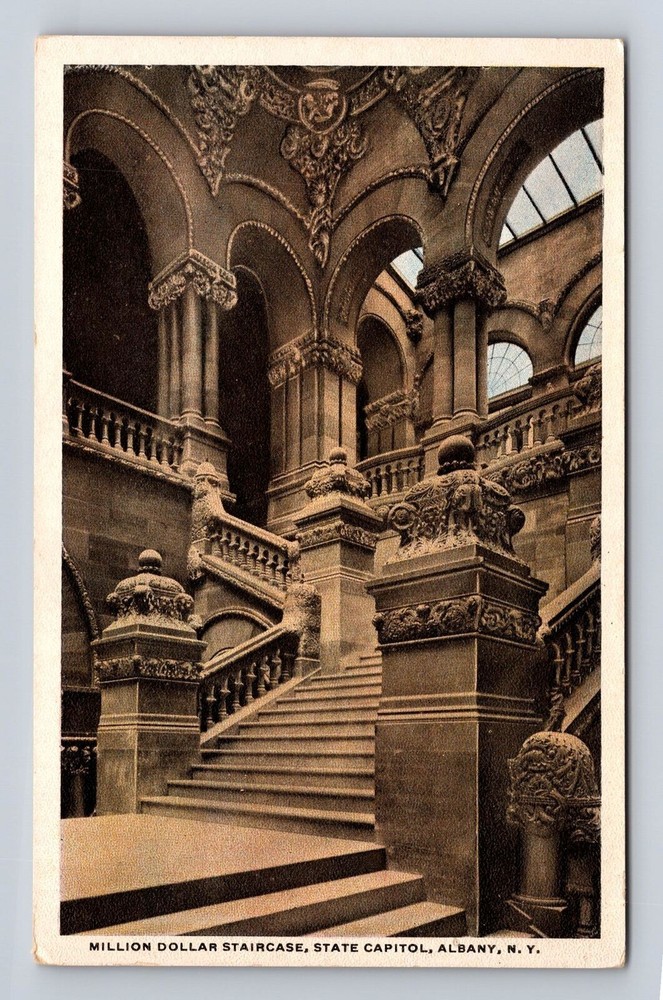 Albany NY-New York, State Capitol Million Dollar Staircase, Vintage Postcard