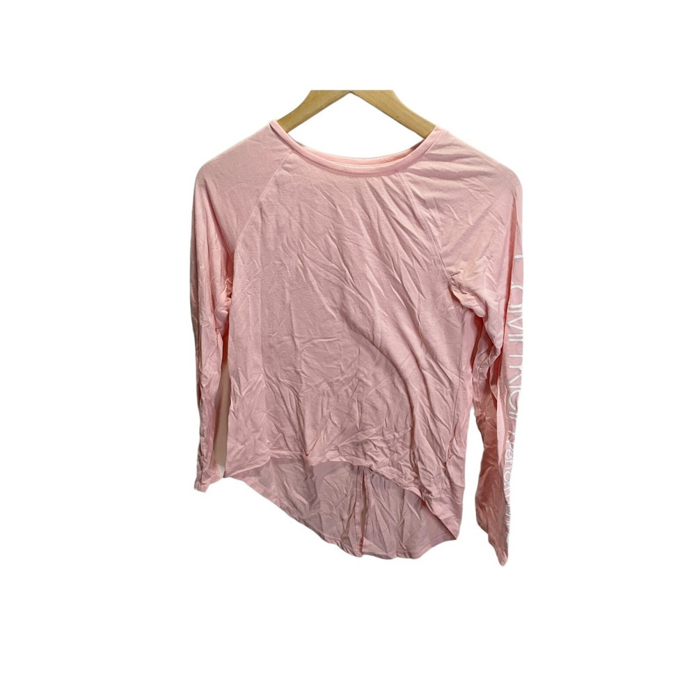 Calvin Klein Performance T Shirt Long Sleeve Pink Girls Size L 12/14