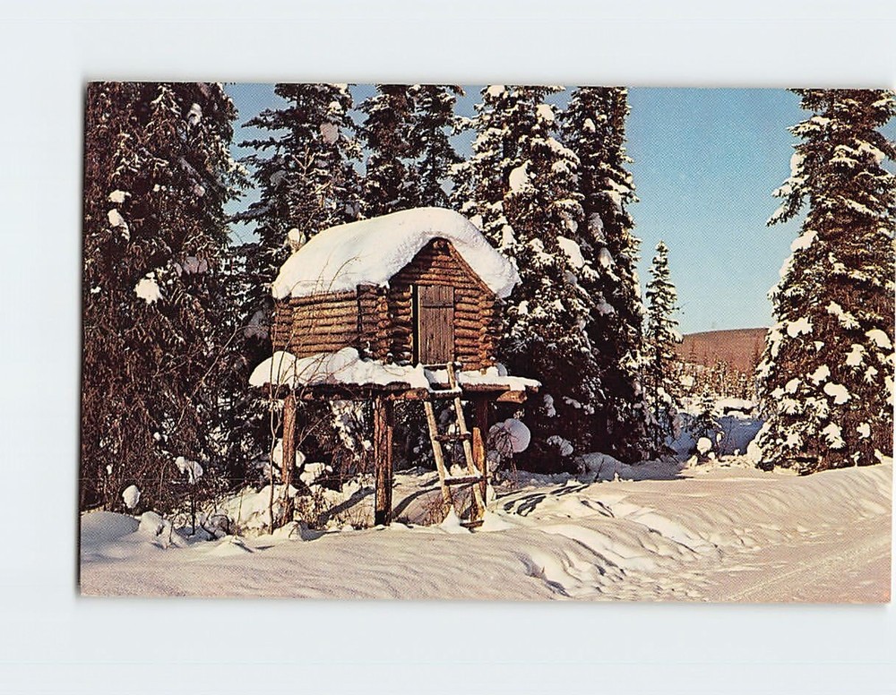Postcard Alaskan Food Cache, Alaska