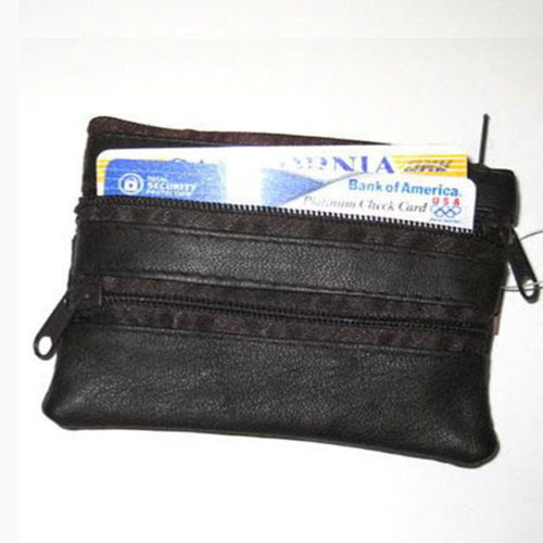 Black Genuine Leather Men's Wallet with 6 Key Rings & Coin Pouch