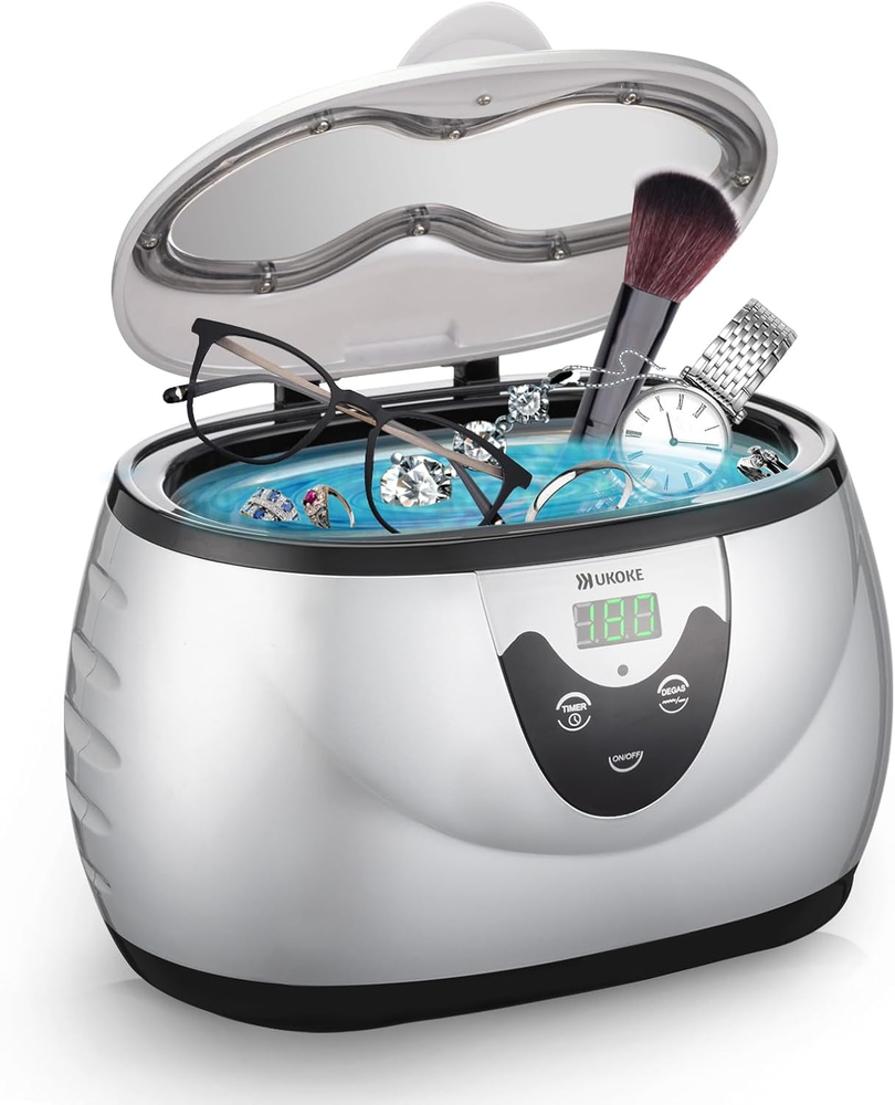 3800S Ultrasonic Jewelry Cleaner 0.6L Portable Professional Home Cleaning Machine