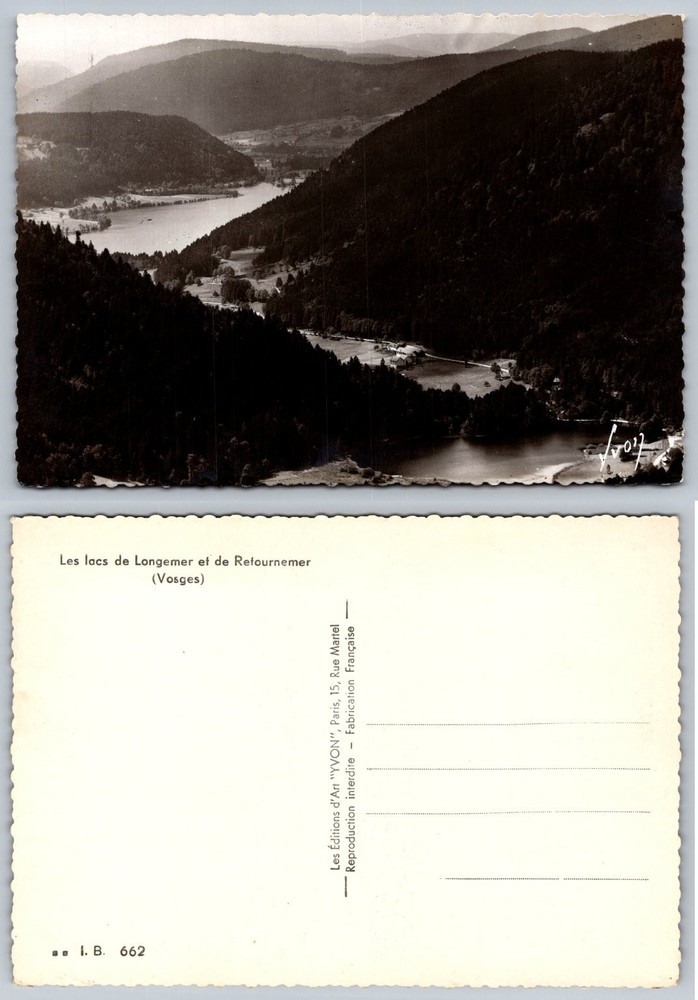 Vintage RPPC Lakes Longemer Retournemer Vosges France YVON Postcard