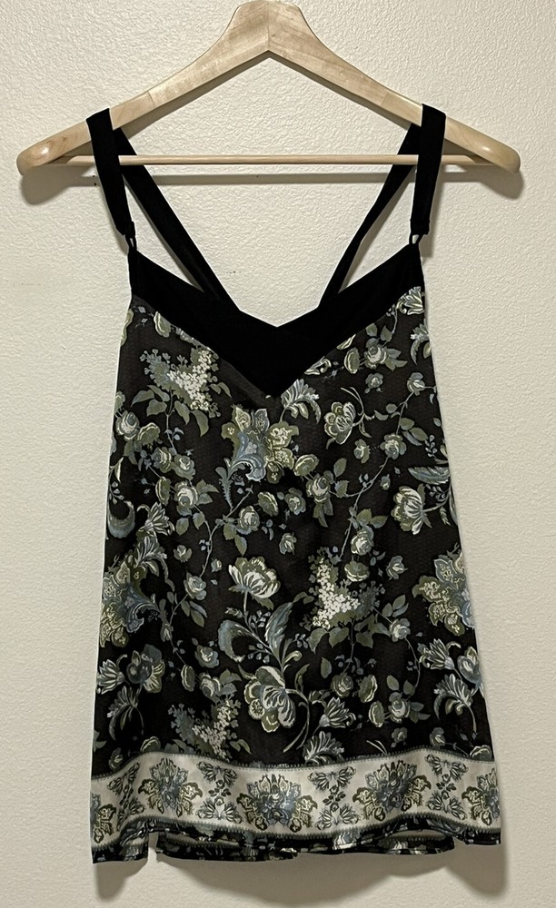 Intimately Free People Solstice Floral Satin Camisole Small Black Dark Romantic