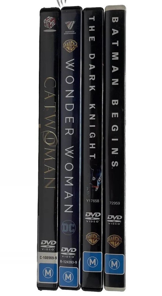 DC DVD Bundle: Batman Begins, Dark Knight, Catwoman, Wonder Woman – Very Good Condition  