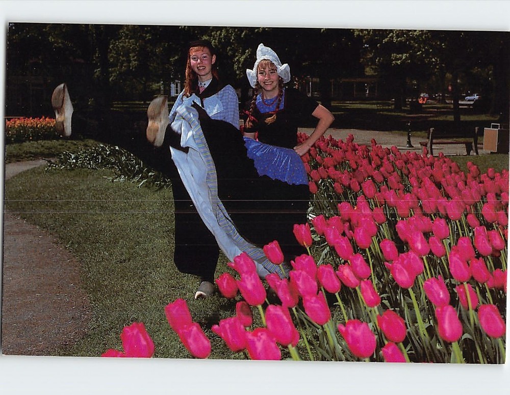 Postcard Dutch Dancers Centennial Park Holland Michigan USA