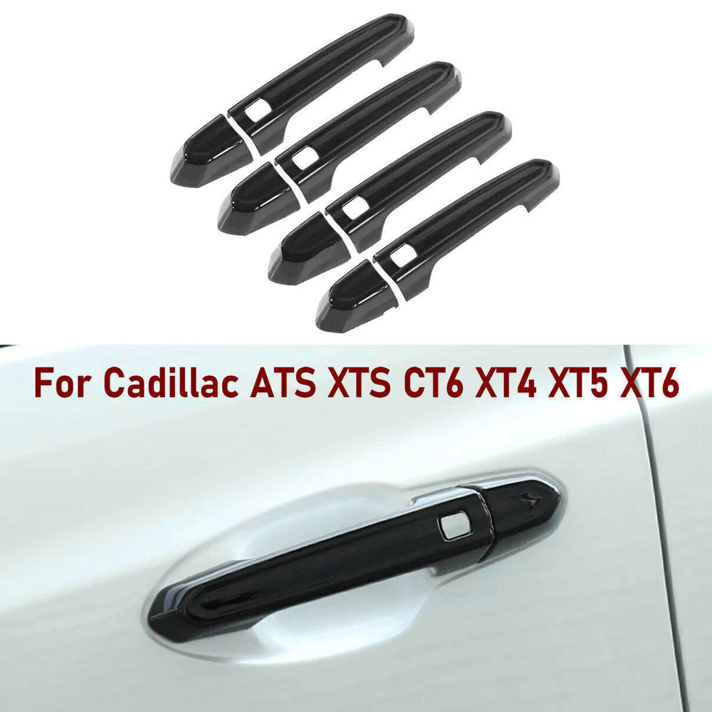 Upgrade your Cadillac ATS XTS CT6 XT4 XT5 XT6 with Gloss Black SmartKey Door Handle Cover Trim for a sleek modern look